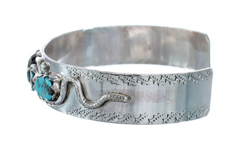 Turquoise Sterling Silver Zuni Snake Cuff Bracelet AX125920